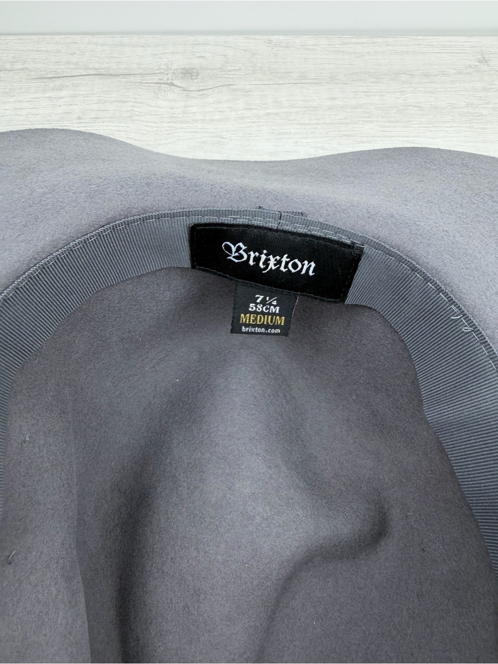 Brixton Wide Brim Felt Hat Gray Medium 58cm Rancher Fedora - Picture 6 of 7